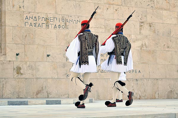 Changing of the guard in Athens, Greece